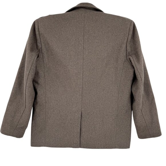 Michael Kors Men's Brown Wool Blend Lined Coat Peacoat Size L Single Breasted - Picture 2 of 12